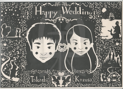 ご結婚式のウェルカムボードの切り絵制作